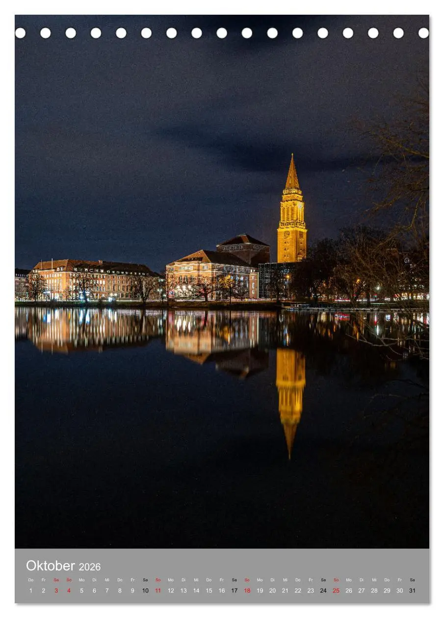 Bild: 9783516366686 | Kiel im Dunkeln. (Tischkalender 2026 DIN A5 hoch), CALVENDO...