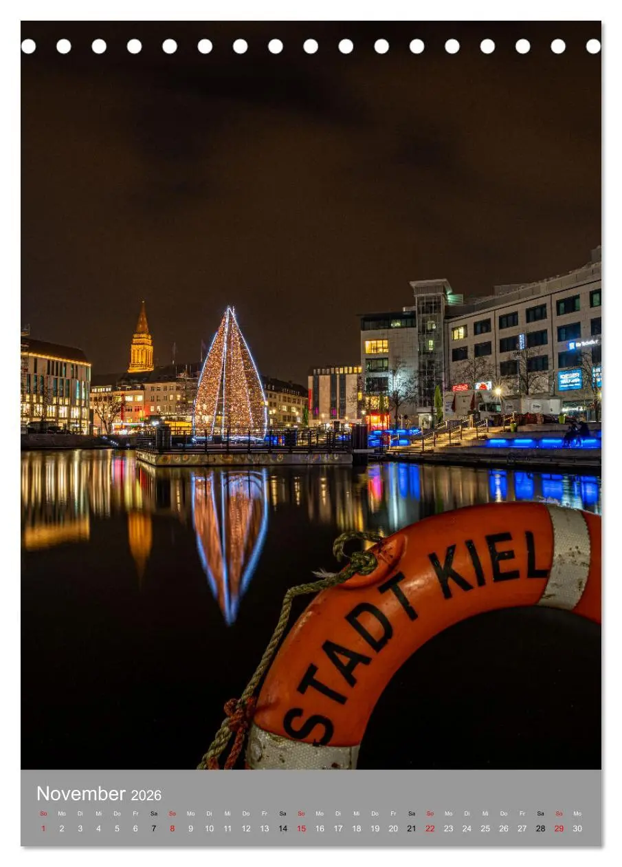 Bild: 9783516366686 | Kiel im Dunkeln. (Tischkalender 2026 DIN A5 hoch), CALVENDO...