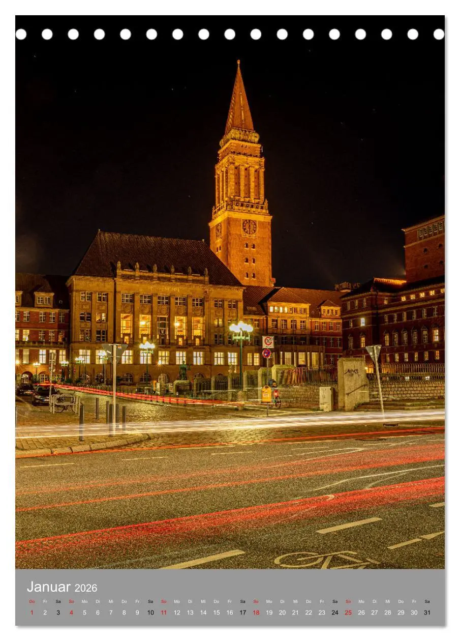 Bild: 9783516366686 | Kiel im Dunkeln. (Tischkalender 2026 DIN A5 hoch), CALVENDO...