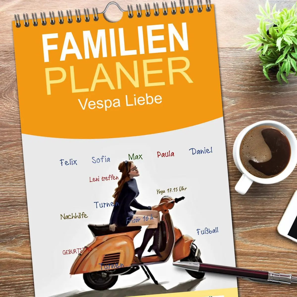 Bild: 9783516506686 | Familienplaner 2026 - Vespa Liebe mit 5 Spalten (Wandkalender, 21 x...