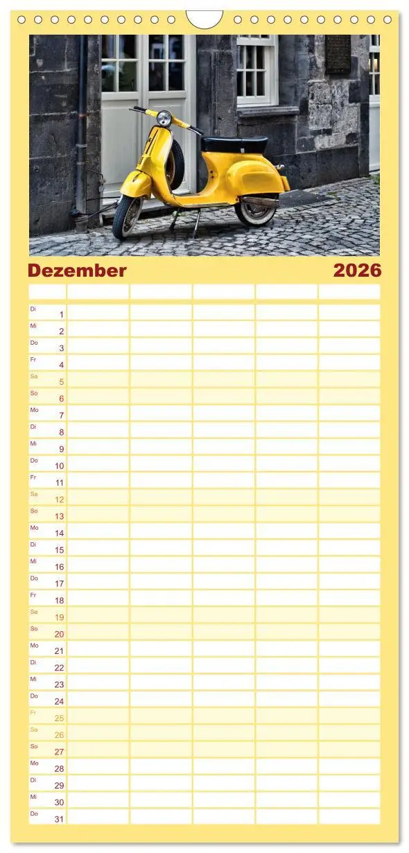 Bild: 9783516506686 | Familienplaner 2026 - Vespa Liebe mit 5 Spalten (Wandkalender, 21 x...