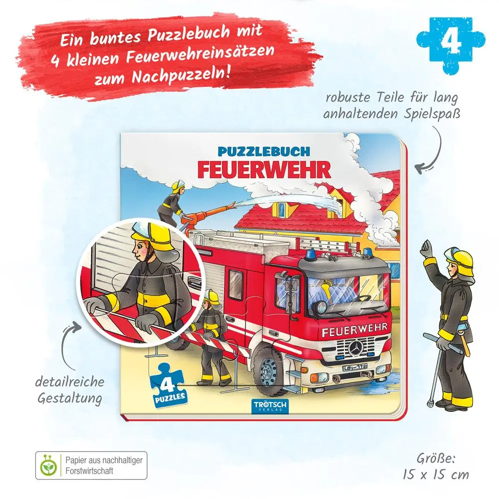Bild: 9783965526686 | Trötsch Pappenbuch Puzzlebuch Feuerwehr | Trötsch Verlag GmbH &amp; Co. KG