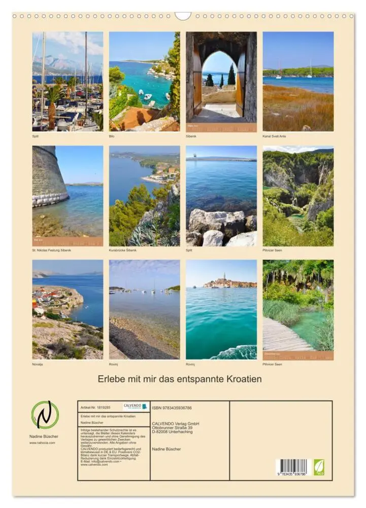 Bild: 9783435936786 | Erlebe mit mir das entspannte Kroatien (Wandkalender 2025 DIN A2...
