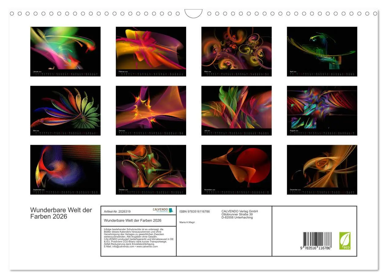 Bild: 9783516116786 | Wunderbare Welt der Farben 2026 (Wandkalender 2026 DIN A3 quer),...