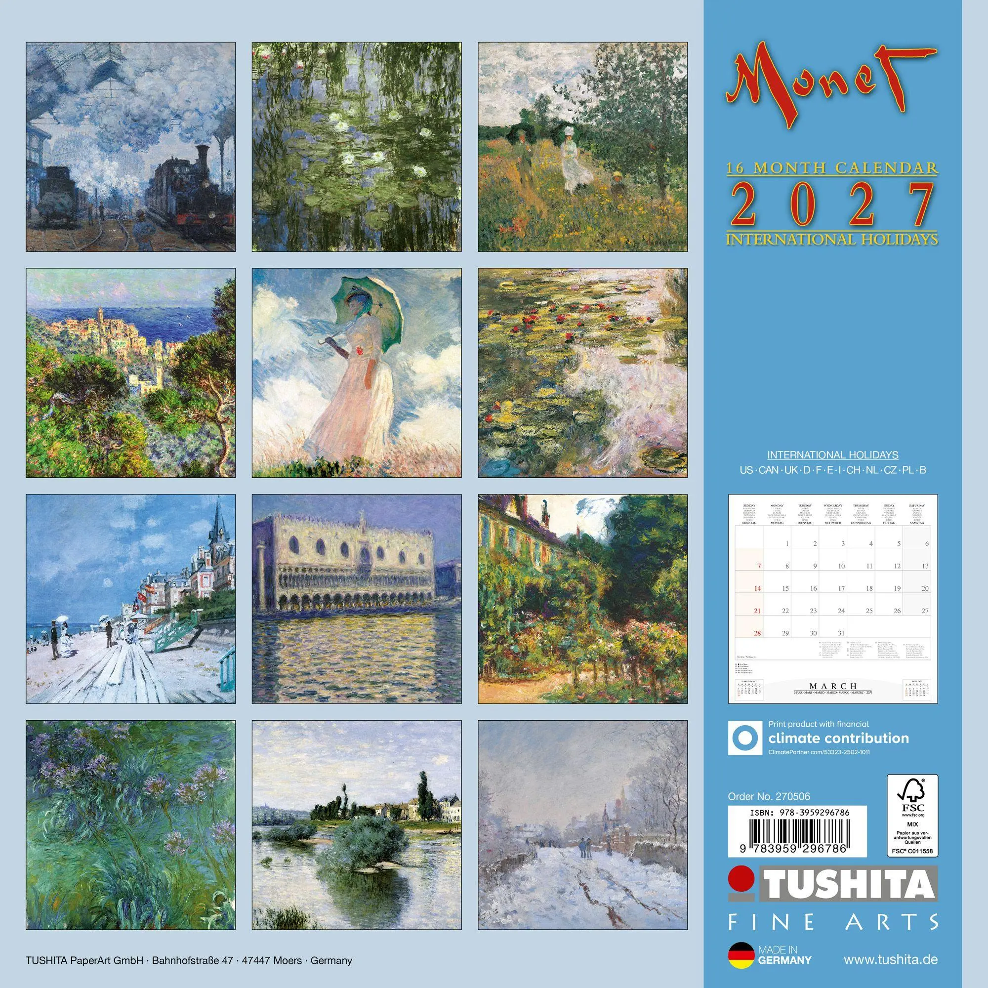 Bild: 9783959296786 | Claude Monet 2027 | Kalender 2027 | Kalender | Tushita Fine Arts