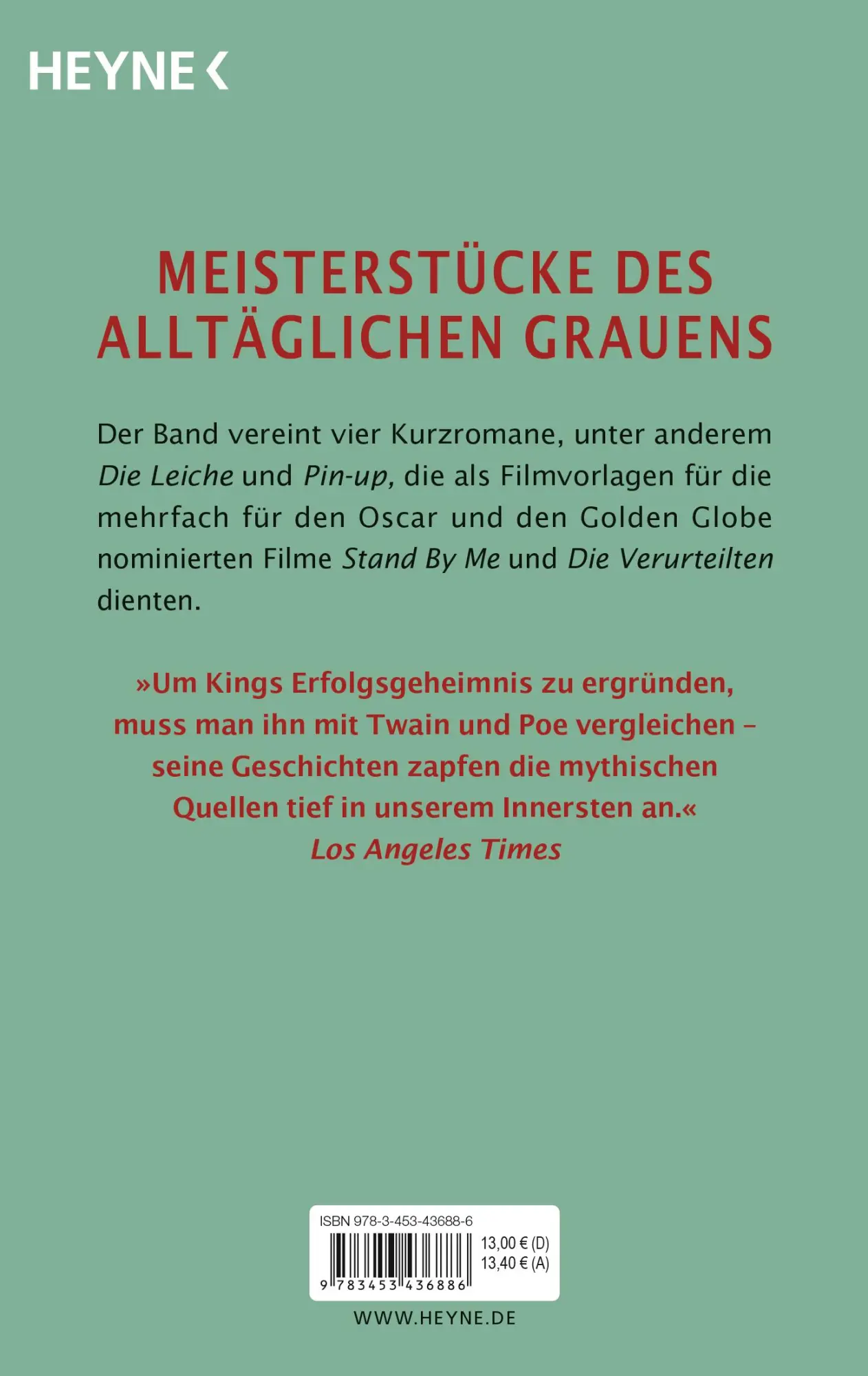 Bild: 9783453436886 | Frühling, Sommer, Herbst und Tod | Vier Kurzromane | Stephen King