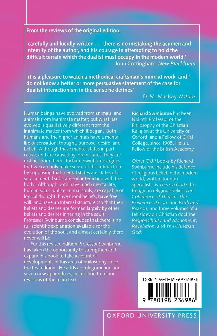 Rückseite: 9780198236986 | Evolution of the Soul | Richard Swinburne (u. a.) | Taschenbuch | 1997