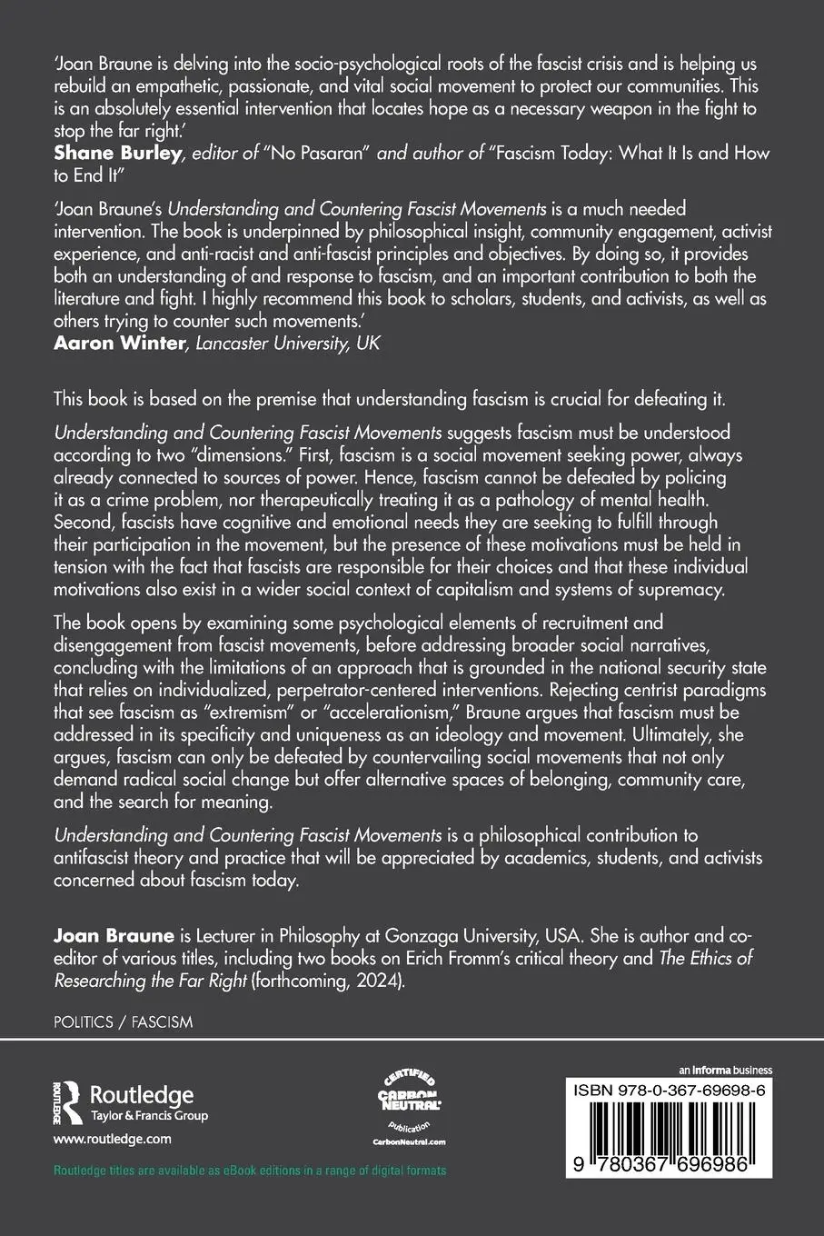 Rückseite: 9780367696986 | Understanding and Countering Fascist Movements | From Void to Hope