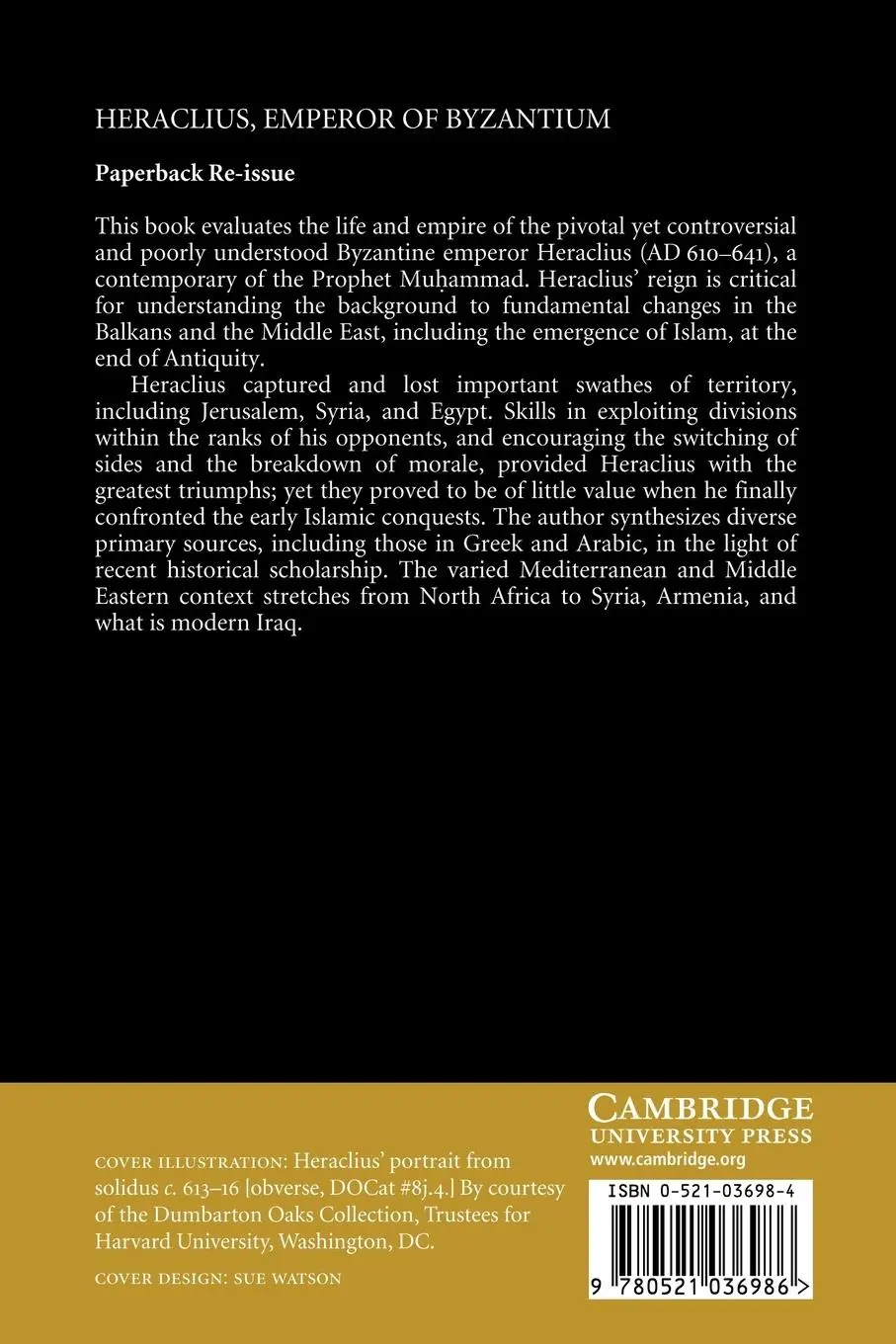 Rückseite: 9780521036986 | Heraclius Emperor of Byzantium | Walter E. Jr. Kaegi (u. a.) | Buch