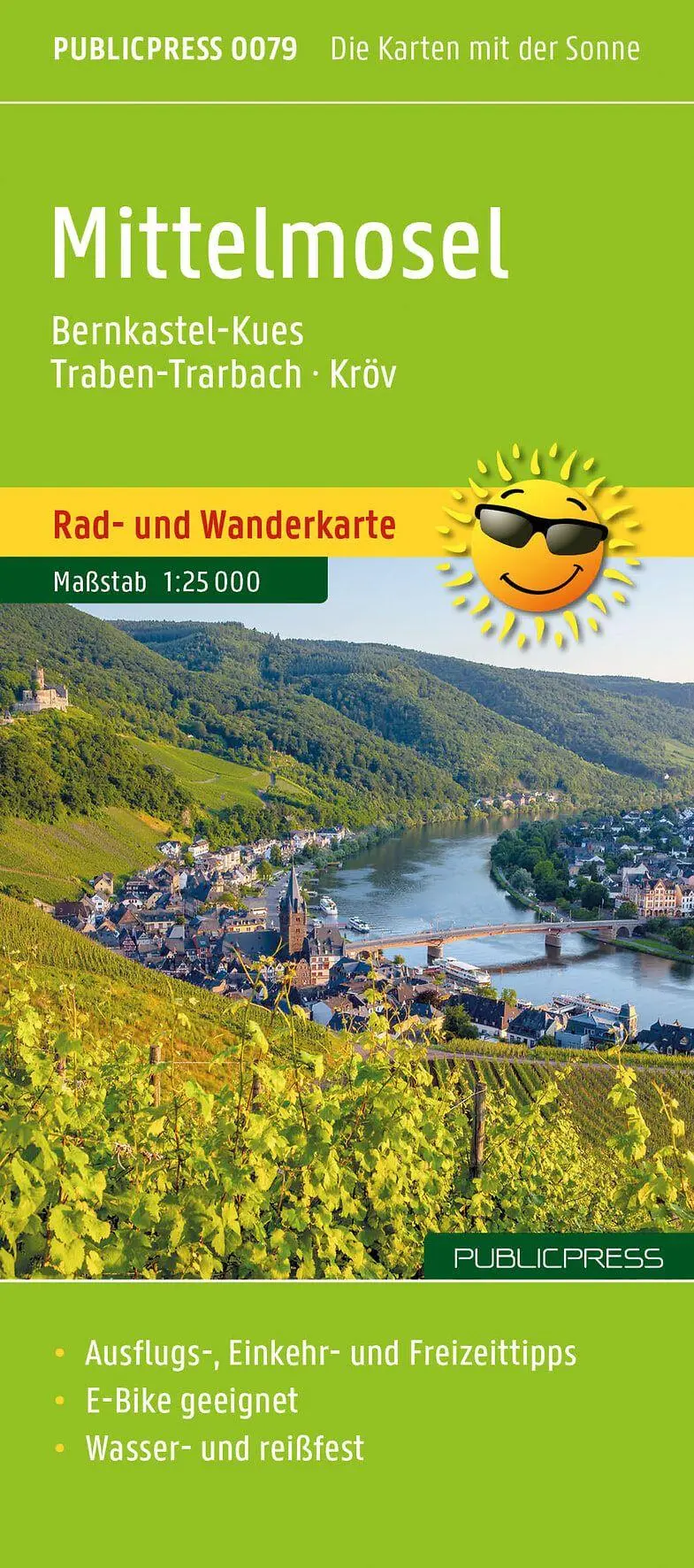 Publicpress Rad- und Wanderkarte Mittelmosel, Bernkastel-Kues, Traben-Trarbach, Kröv 1:25.000