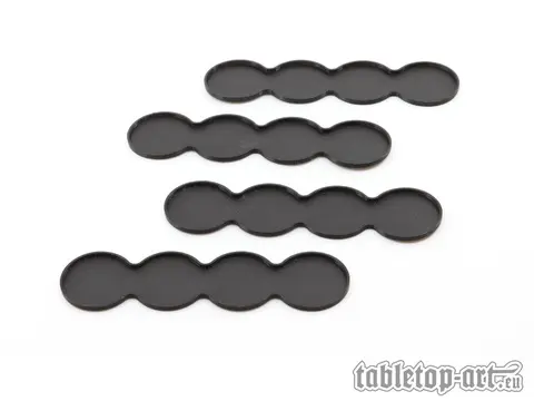 Cover: 704270727086 | Movement Tray - Flat Bases - 25mm 4s Bar - Black (4) | Tabletop-Art