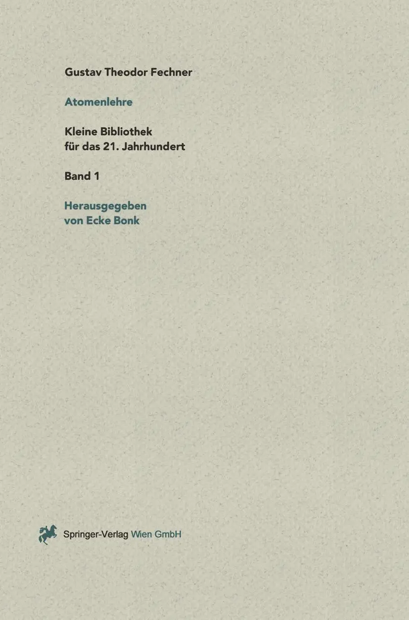 Cover: 9783211827086 | Über die physikalische und philosophische Atomenlehre | Fechner | Buch