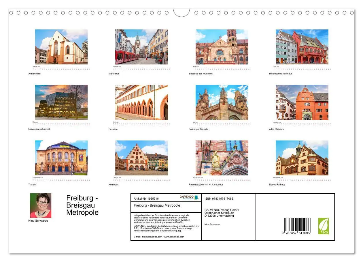 Bild: 9783457517086 | Freiburg - Breisgau Metropole (Wandkalender 2026 DIN A3 quer),...