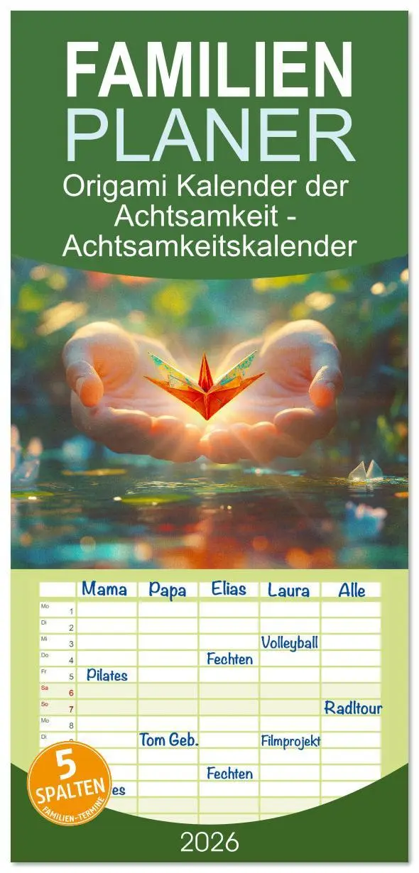 Cover: 9783516607086 | Familienplaner 2026 - Origami Kalender der Achtsamkeit -...