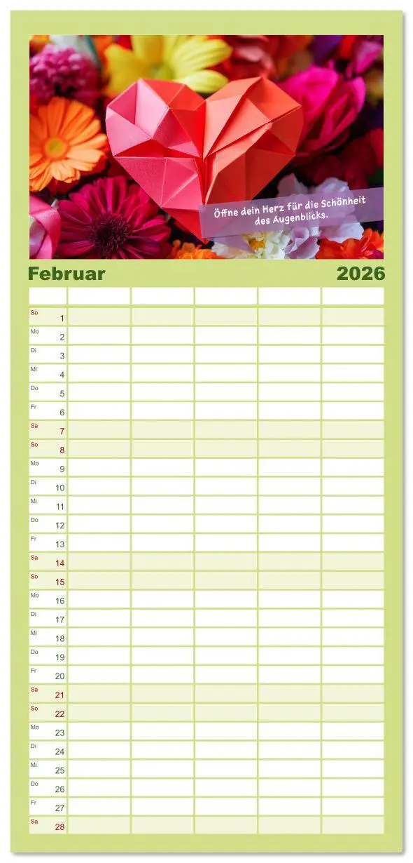 Bild: 9783516607086 | Familienplaner 2026 - Origami Kalender der Achtsamkeit -...