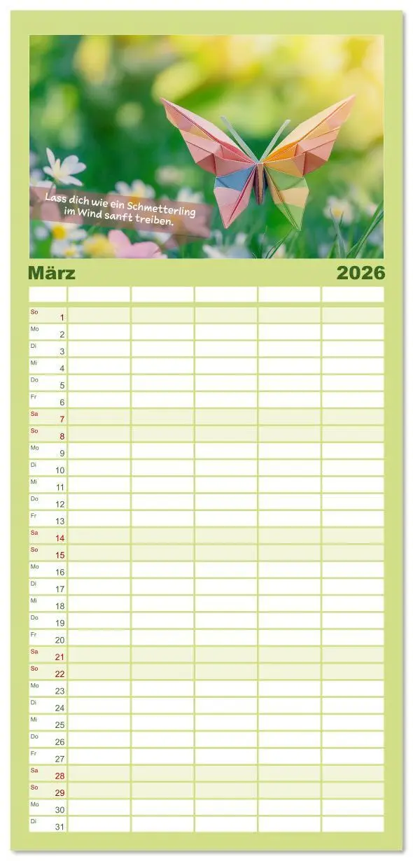 Bild: 9783516607086 | Familienplaner 2026 - Origami Kalender der Achtsamkeit -...