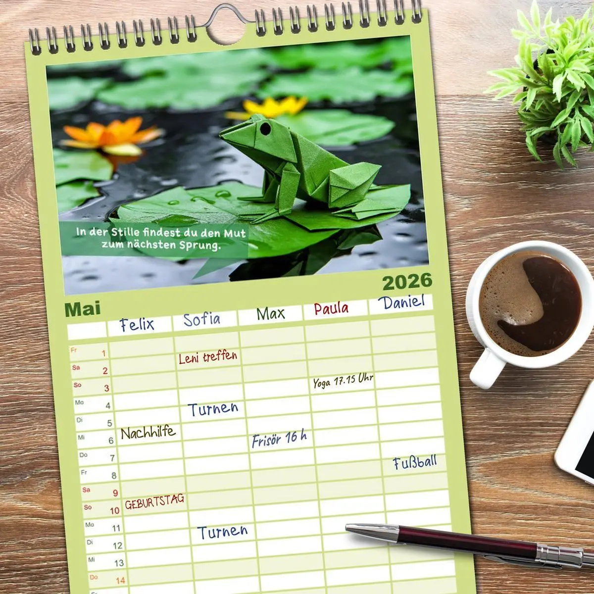 Bild: 9783516607086 | Familienplaner 2026 - Origami Kalender der Achtsamkeit -...