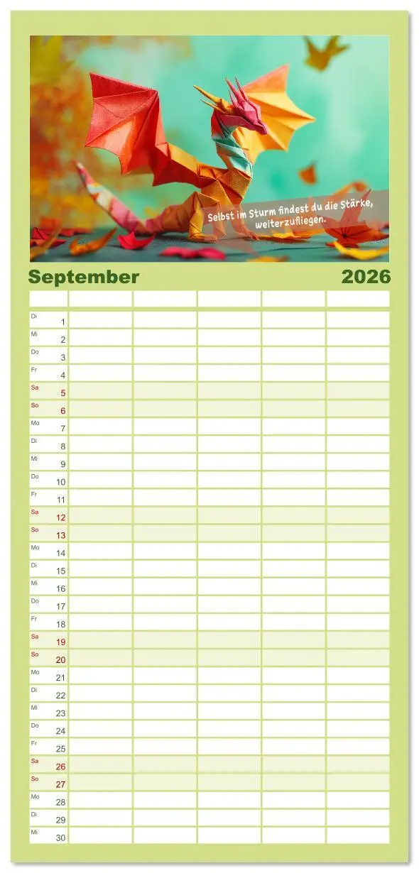 Bild: 9783516607086 | Familienplaner 2026 - Origami Kalender der Achtsamkeit -...