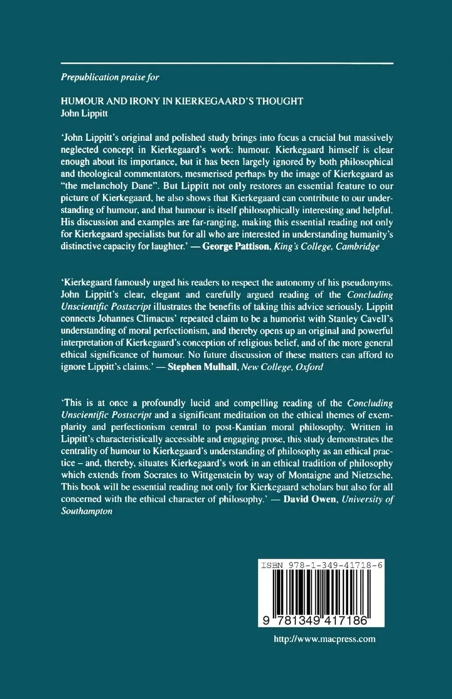 Rückseite: 9781349417186 | Humour and Irony in Kierkegaard's Thought | John Lippitt | Taschenbuch