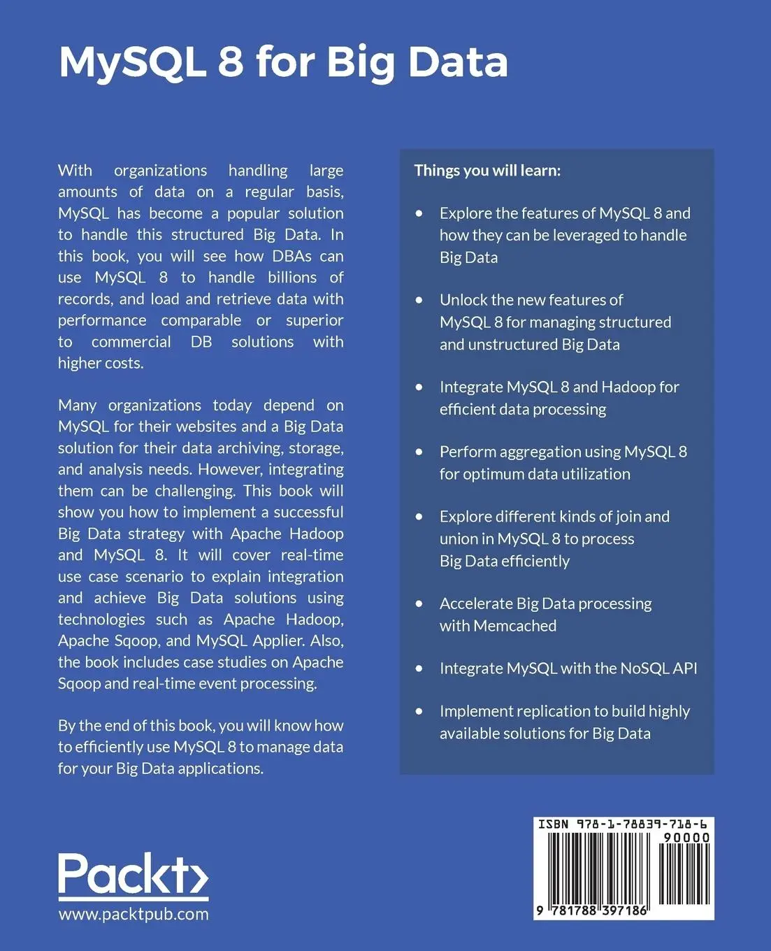 Rückseite: 9781788397186 | MySQL 8 for Big Data | Chintan Mehta (u. a.) | Taschenbuch | Englisch
