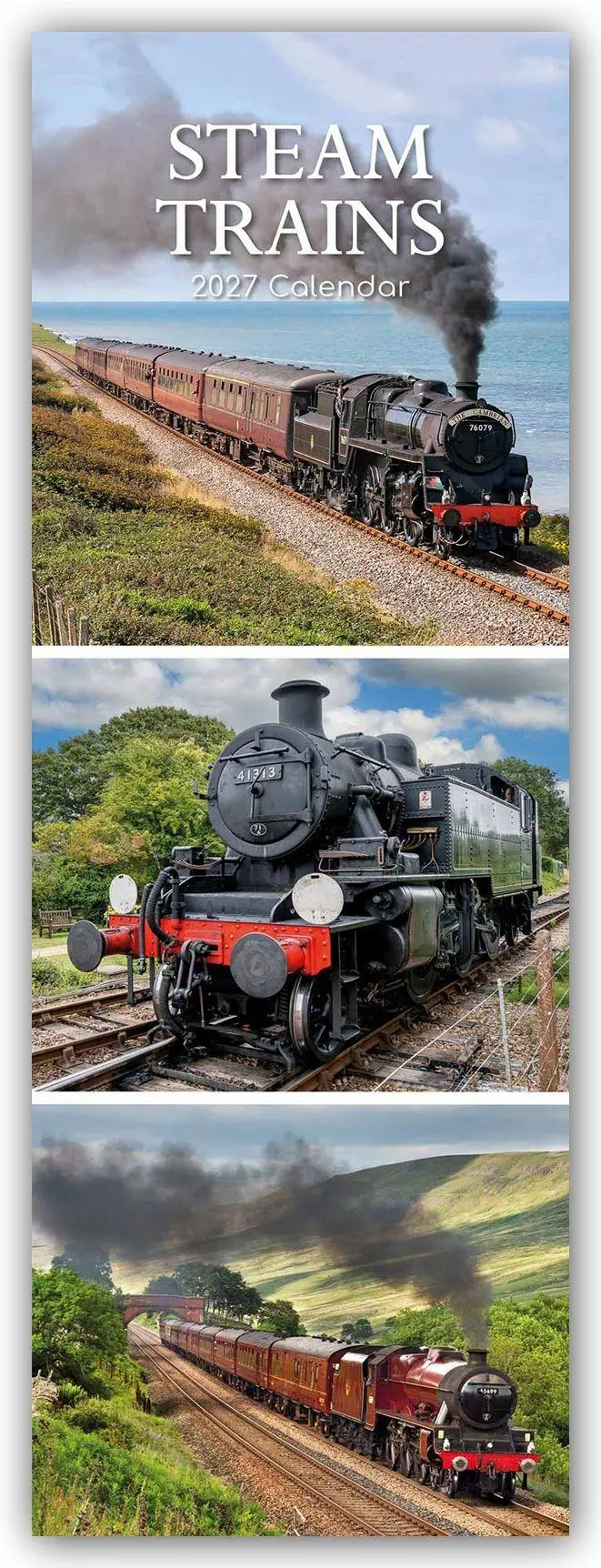 Cover: 9781805977186 | Steam Trains - Dampflokomotiven - Slimline-Kalender 2027 | Ltd | 28 S.