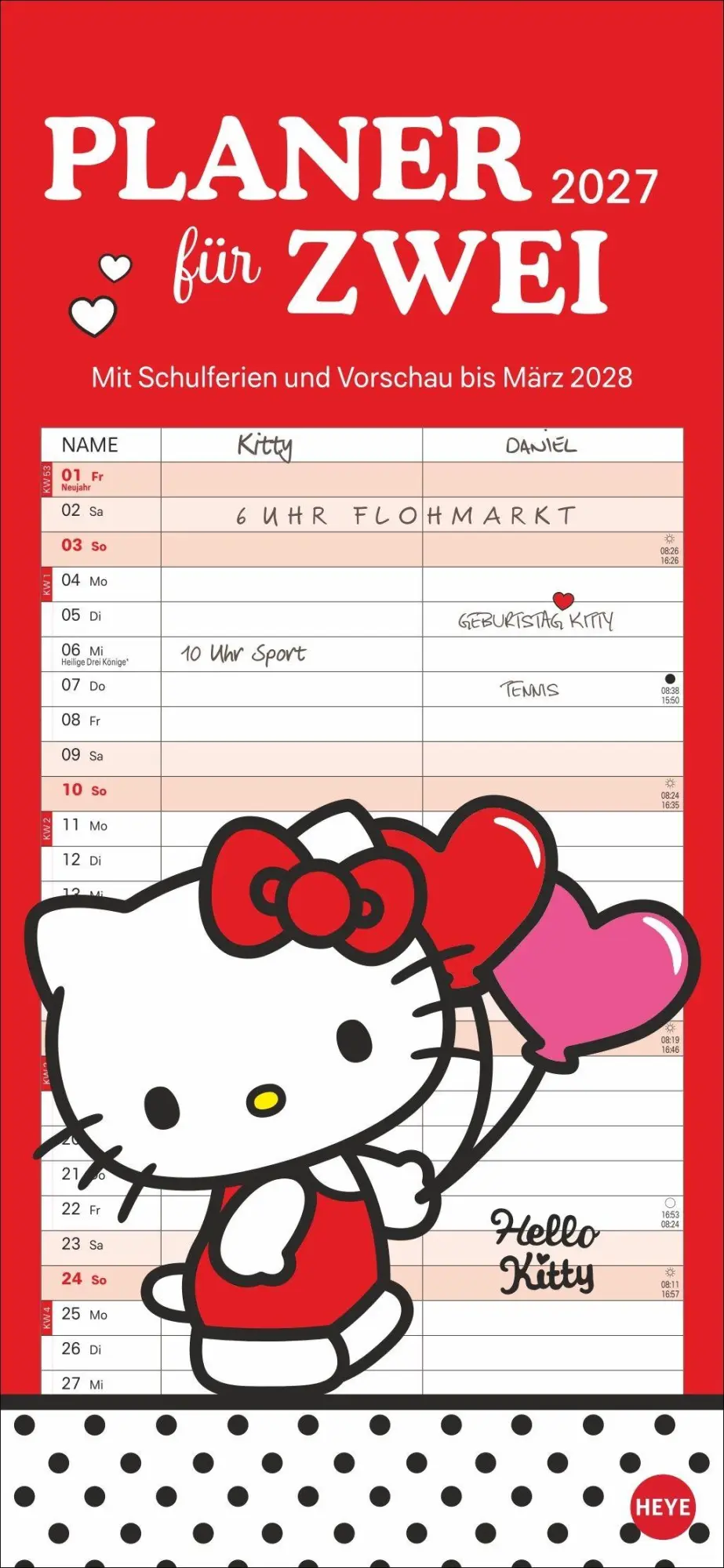Cover: 9783756417186 | Hello Kitty Planer für zwei 2027 | Kalender | Familienplaner Athesia