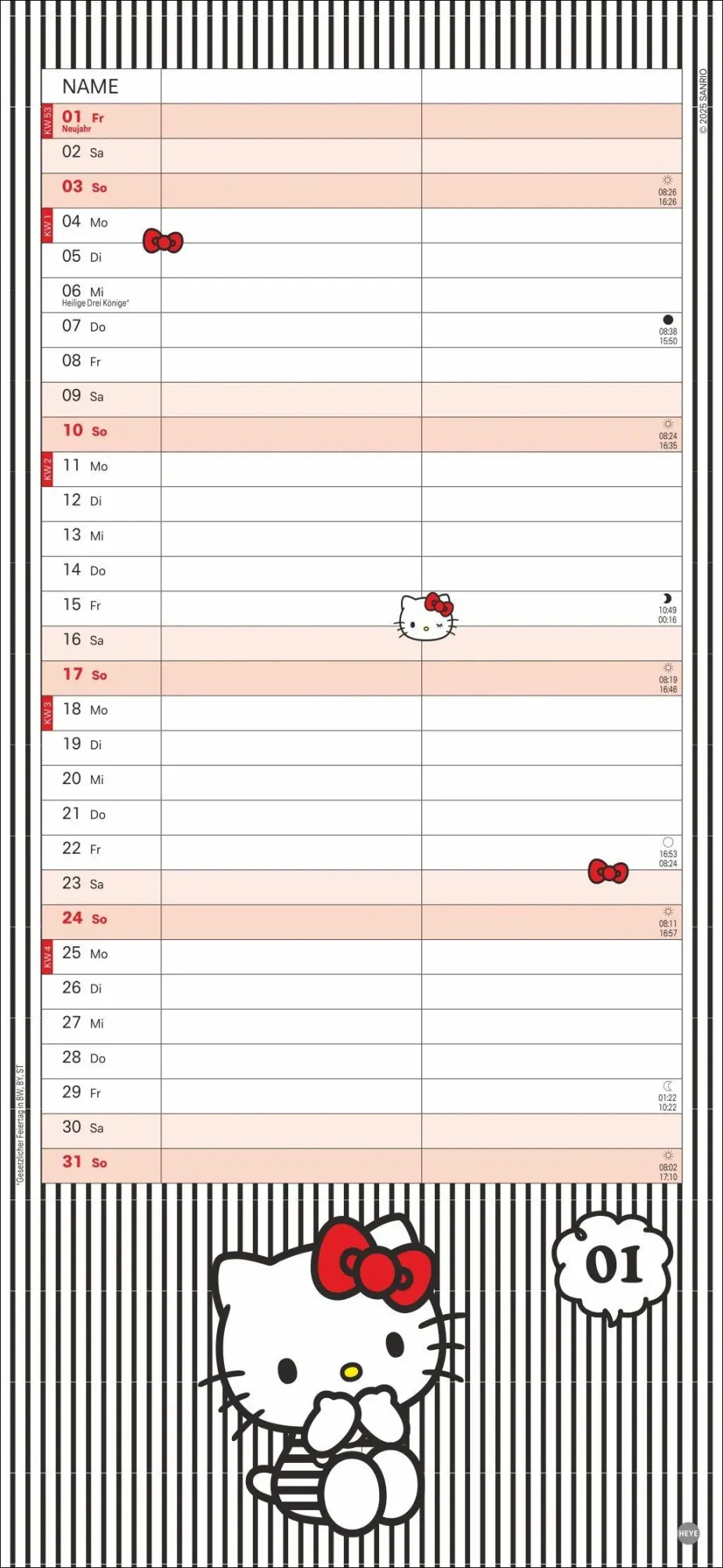 Bild: 9783756417186 | Hello Kitty Planer für zwei 2027 | Kalender | Familienplaner Athesia