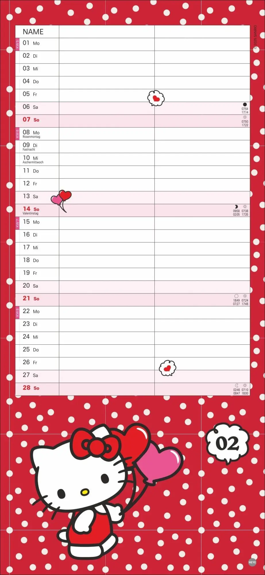 Bild: 9783756417186 | Hello Kitty Planer für zwei 2027 | Kalender | Familienplaner Athesia