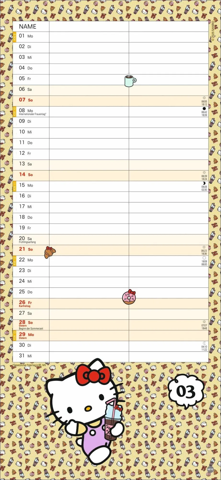 Bild: 9783756417186 | Hello Kitty Planer für zwei 2027 | Kalender | Familienplaner Athesia