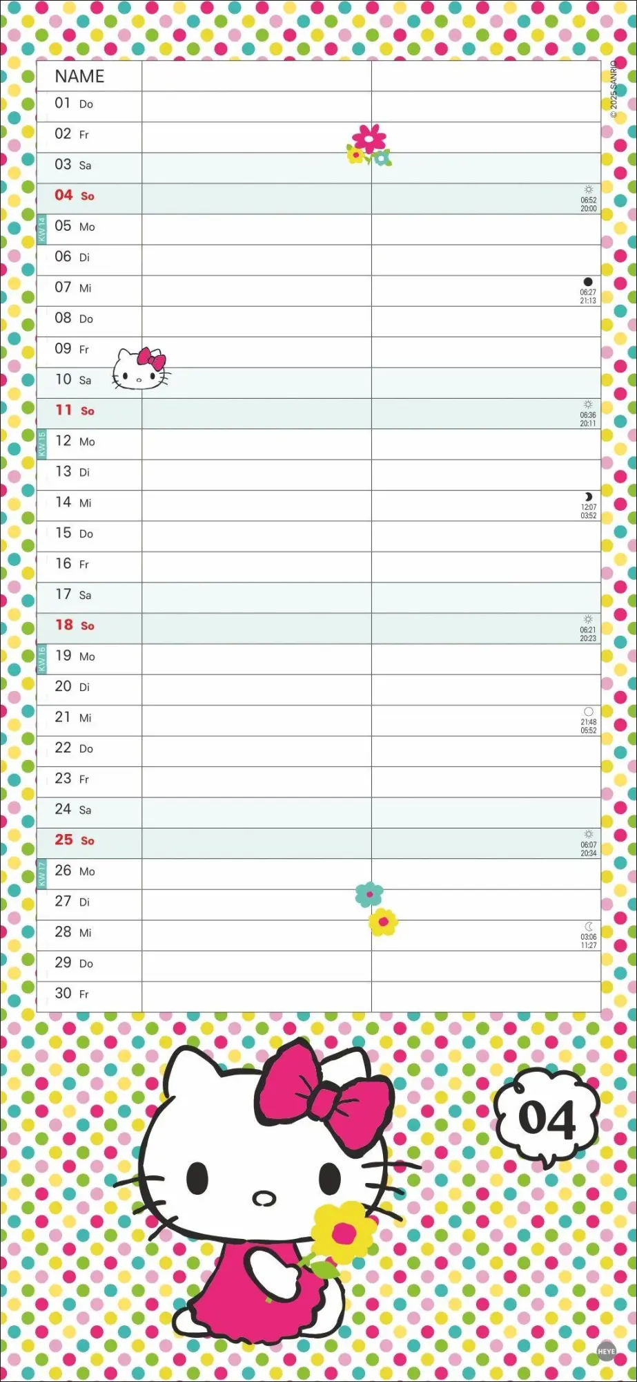 Bild: 9783756417186 | Hello Kitty Planer für zwei 2027 | Kalender | Familienplaner Athesia