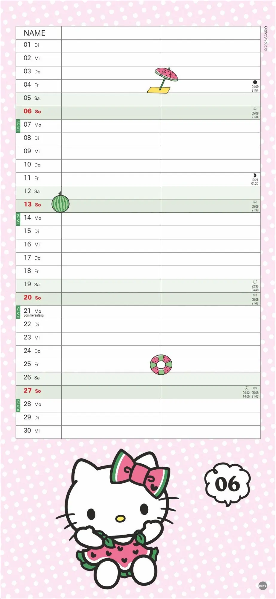 Bild: 9783756417186 | Hello Kitty Planer für zwei 2027 | Kalender | Familienplaner Athesia