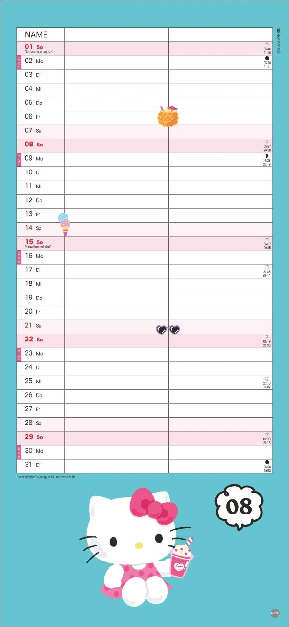 Bild: 9783756417186 | Hello Kitty Planer für zwei 2027 | Kalender | Familienplaner Athesia