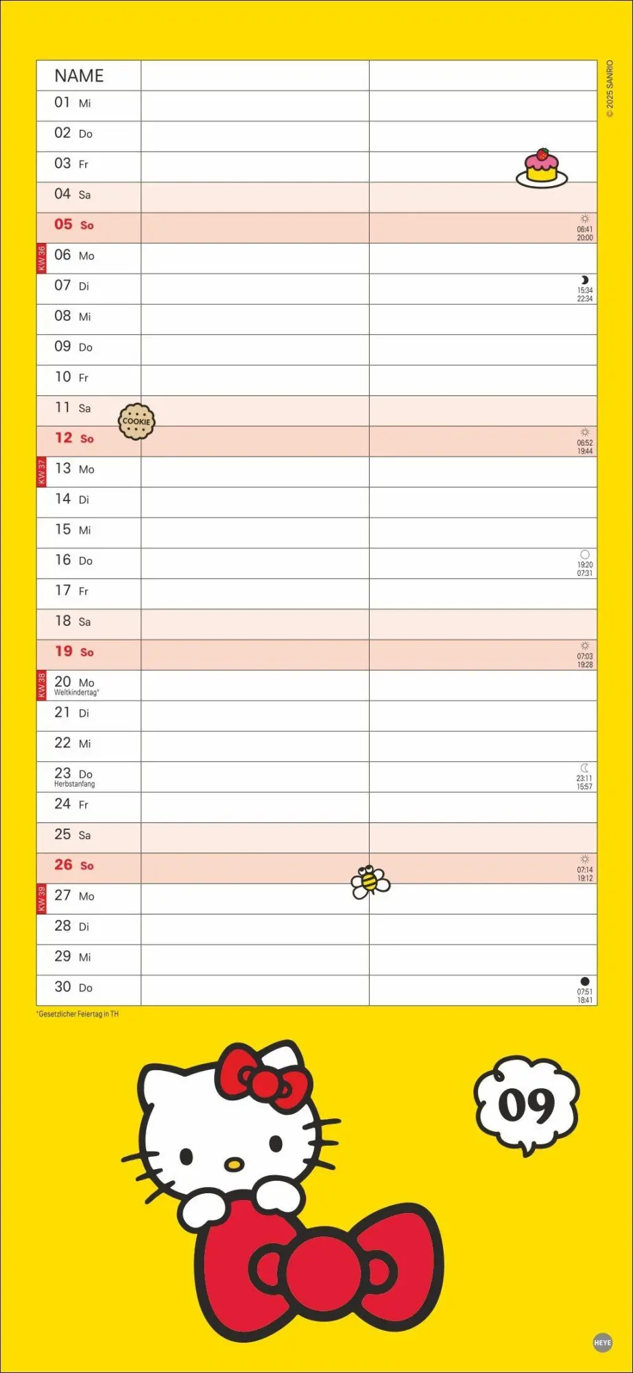 Bild: 9783756417186 | Hello Kitty Planer für zwei 2027 | Kalender | Familienplaner Athesia