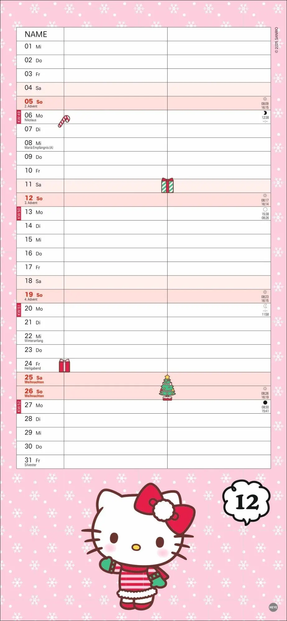 Bild: 9783756417186 | Hello Kitty Planer für zwei 2027 | Kalender | Familienplaner Athesia