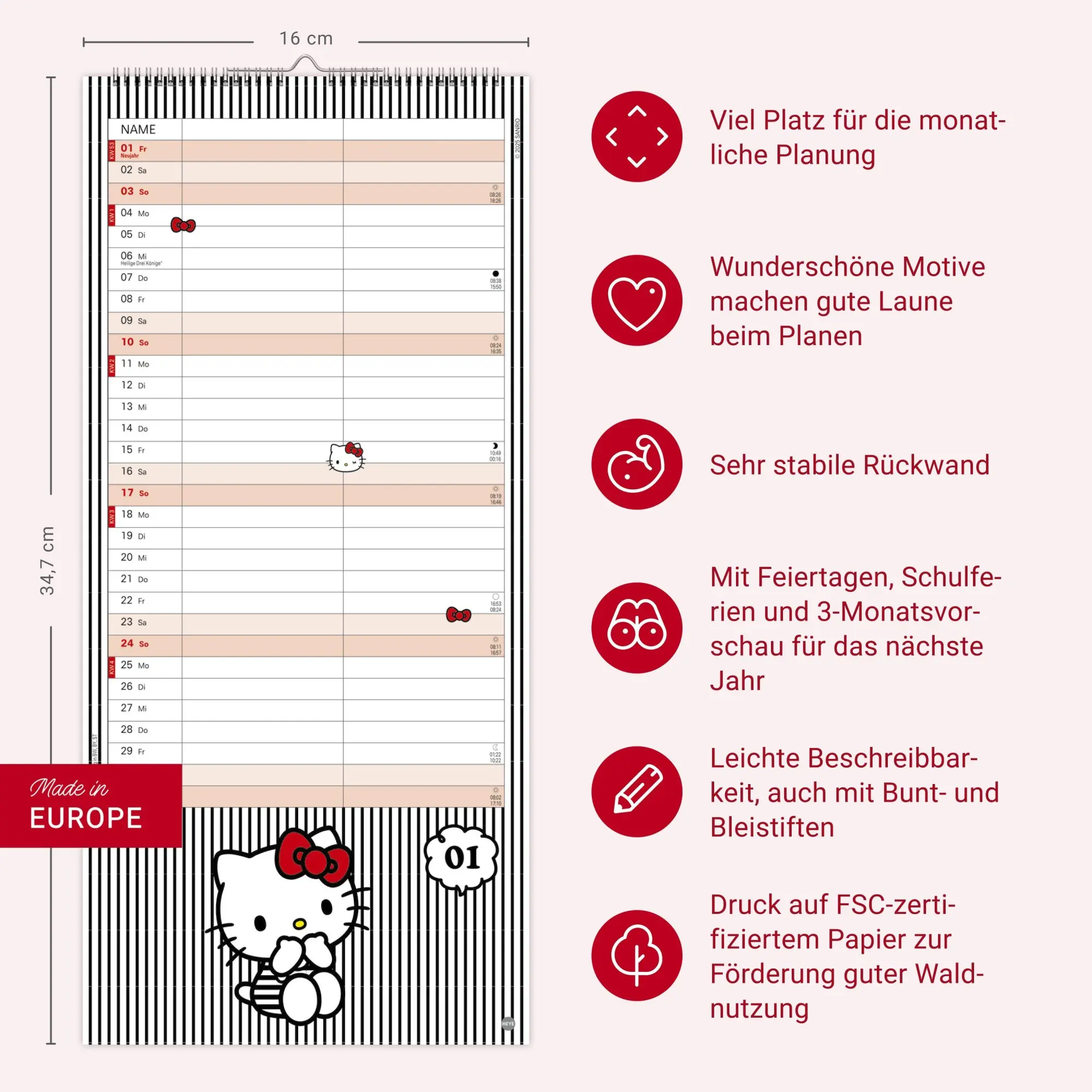 Bild: 9783756417186 | Hello Kitty Planer für zwei 2027 | Kalender | Familienplaner Athesia