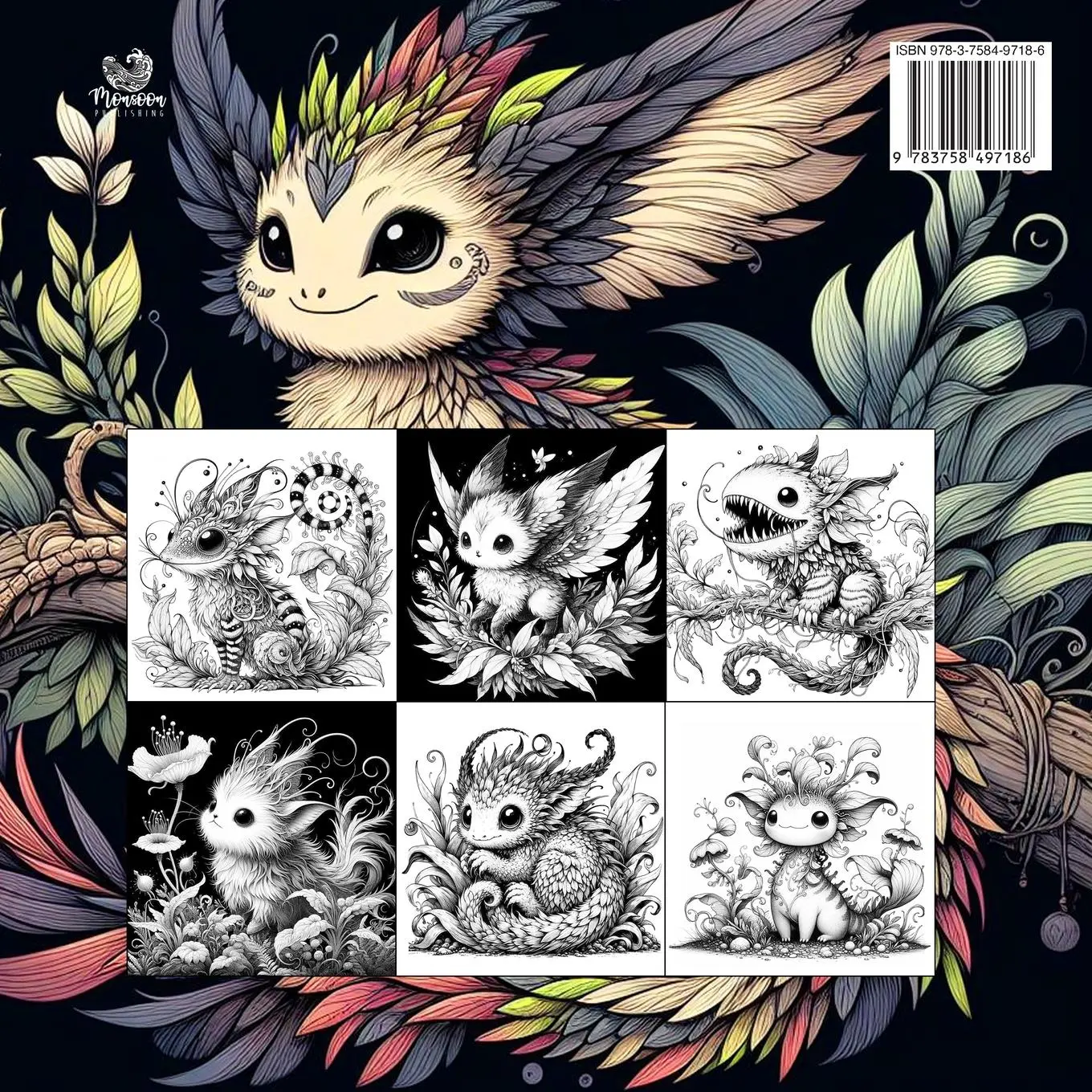 Rückseite: 9783758497186 | Fantastic Creatures Coloring Book for Adults 2 | Monsoon Publishing