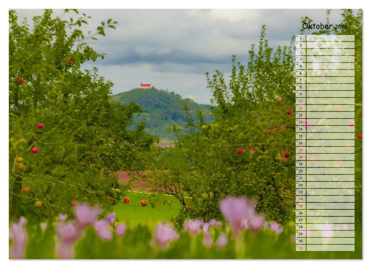 Bild: 9783457807286 | Rund um die Wurmlinger Kapelle (Wandkalender 2026 DIN A3 quer),...