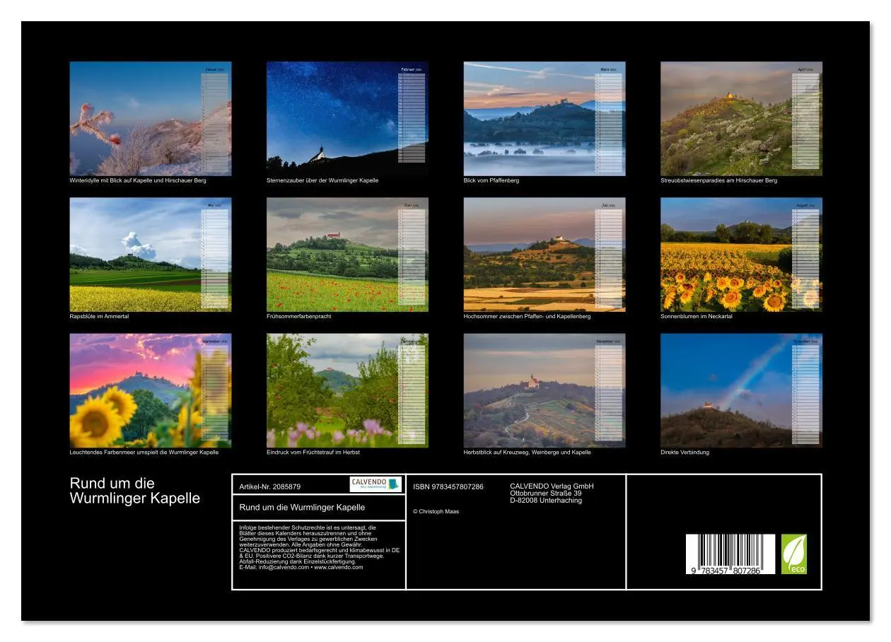 Bild: 9783457807286 | Rund um die Wurmlinger Kapelle (Wandkalender 2026 DIN A3 quer),...