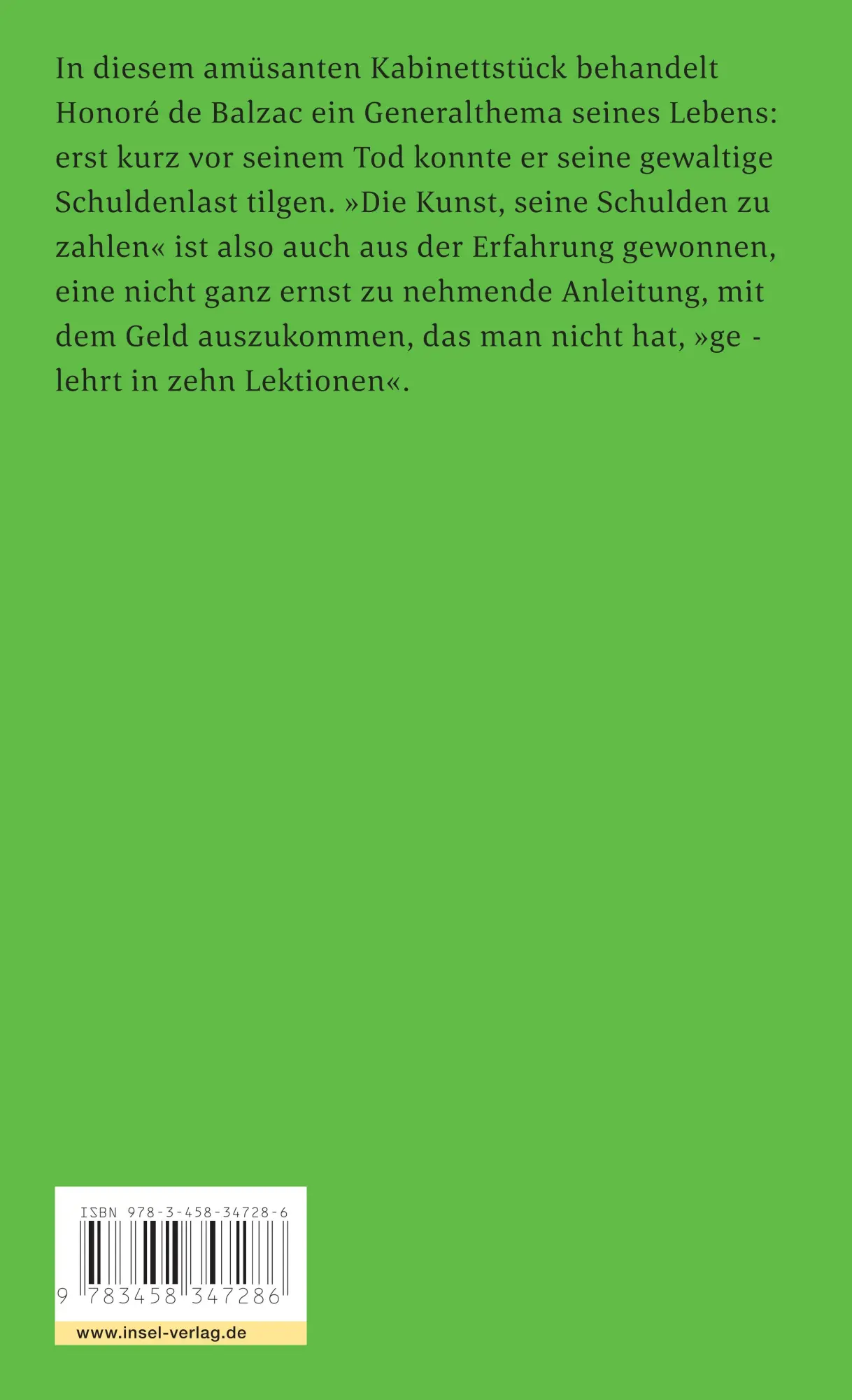 Rückseite: 9783458347286 | Die Kunst, seine Schulden zu zahlen und seine Gläubiger zu...