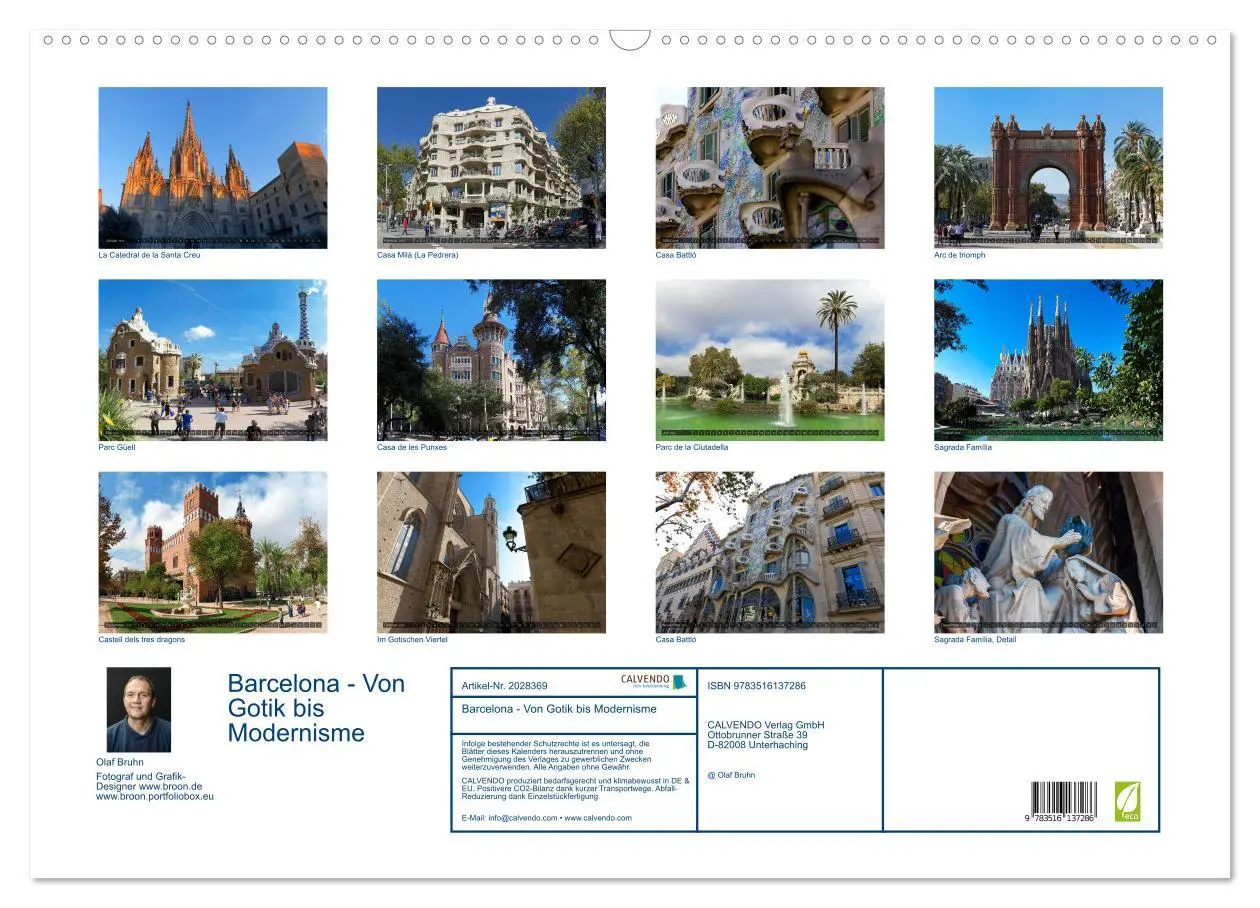 Bild: 9783516137286 | Barcelona - Von Gotik bis Modernisme (Wandkalender 2026 DIN A2...