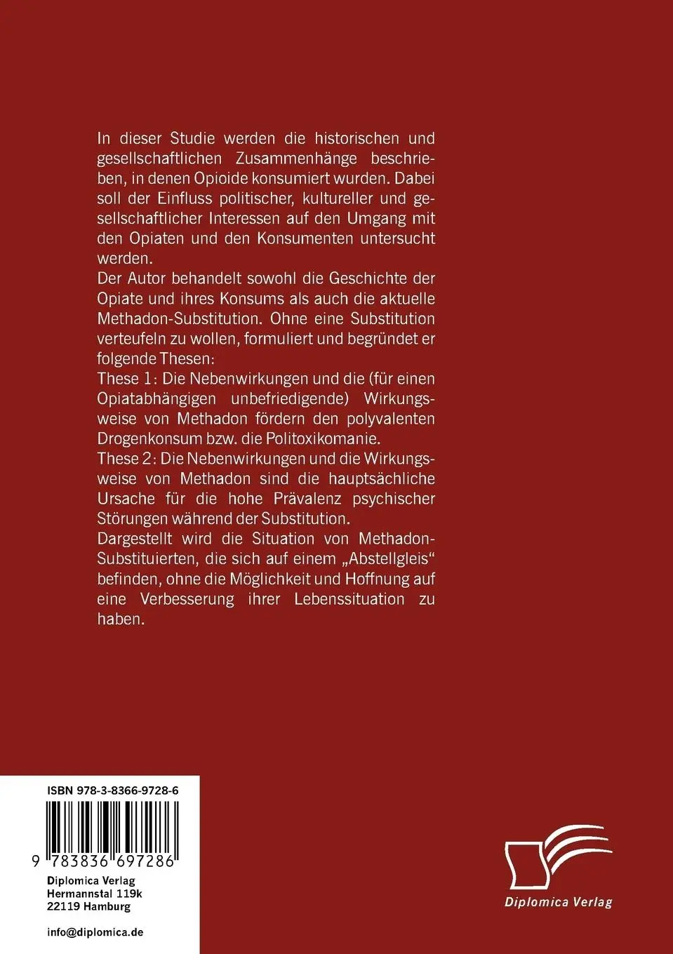Rückseite: 9783836697286 | Vom Morphin zur Substitution: Die historische und gesellschaftliche...