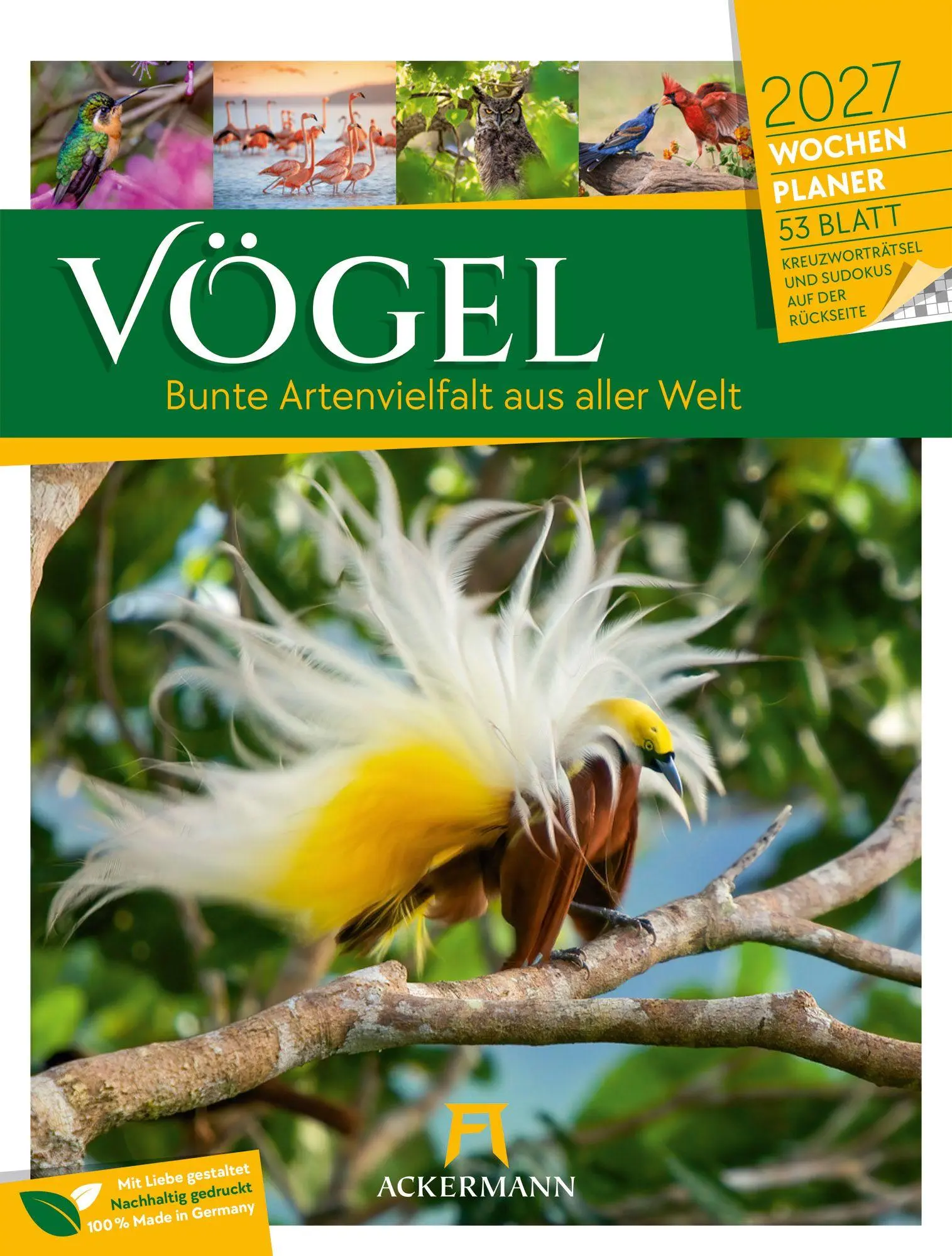 Cover: 9783838437286 | Vögel Wochenplaner Kalender 2027 | Ackermann Kunstverlag GmbH | 56 S.