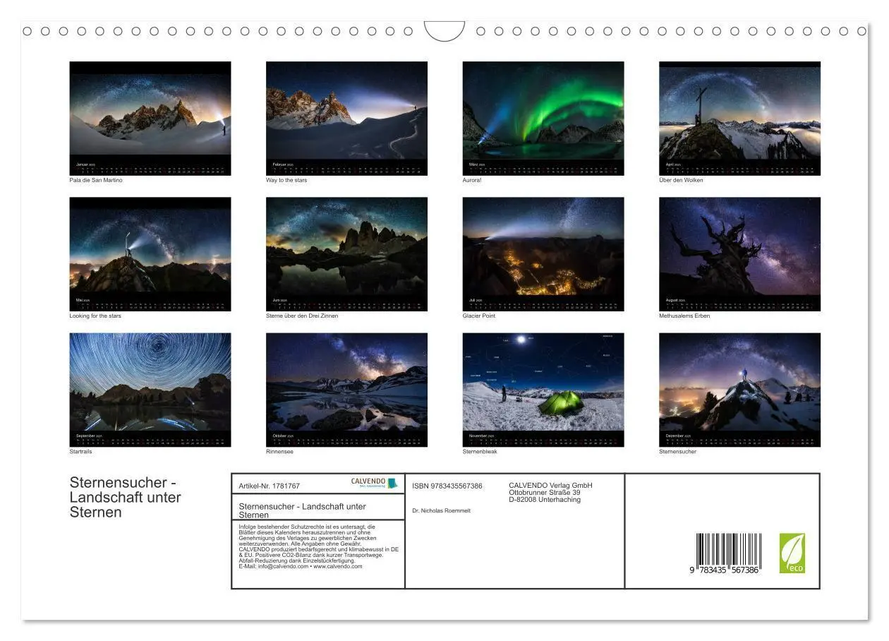 Bild: 9783435567386 | Sternensucher - Landschaft unter Sternen (Wandkalender 2025 DIN A3...
