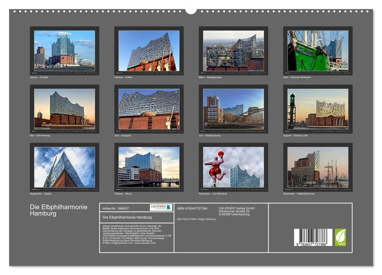Bild: 9783457727386 | Die Elbphilharmonie Hamburg (hochwertiger Premium Wandkalender 2026...