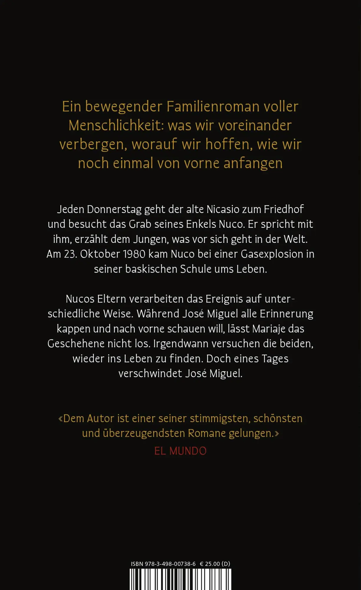 Rückseite: 9783498007386 | Der Junge | Fernando Aramburu | Buch | 256 S. | Deutsch | 2025