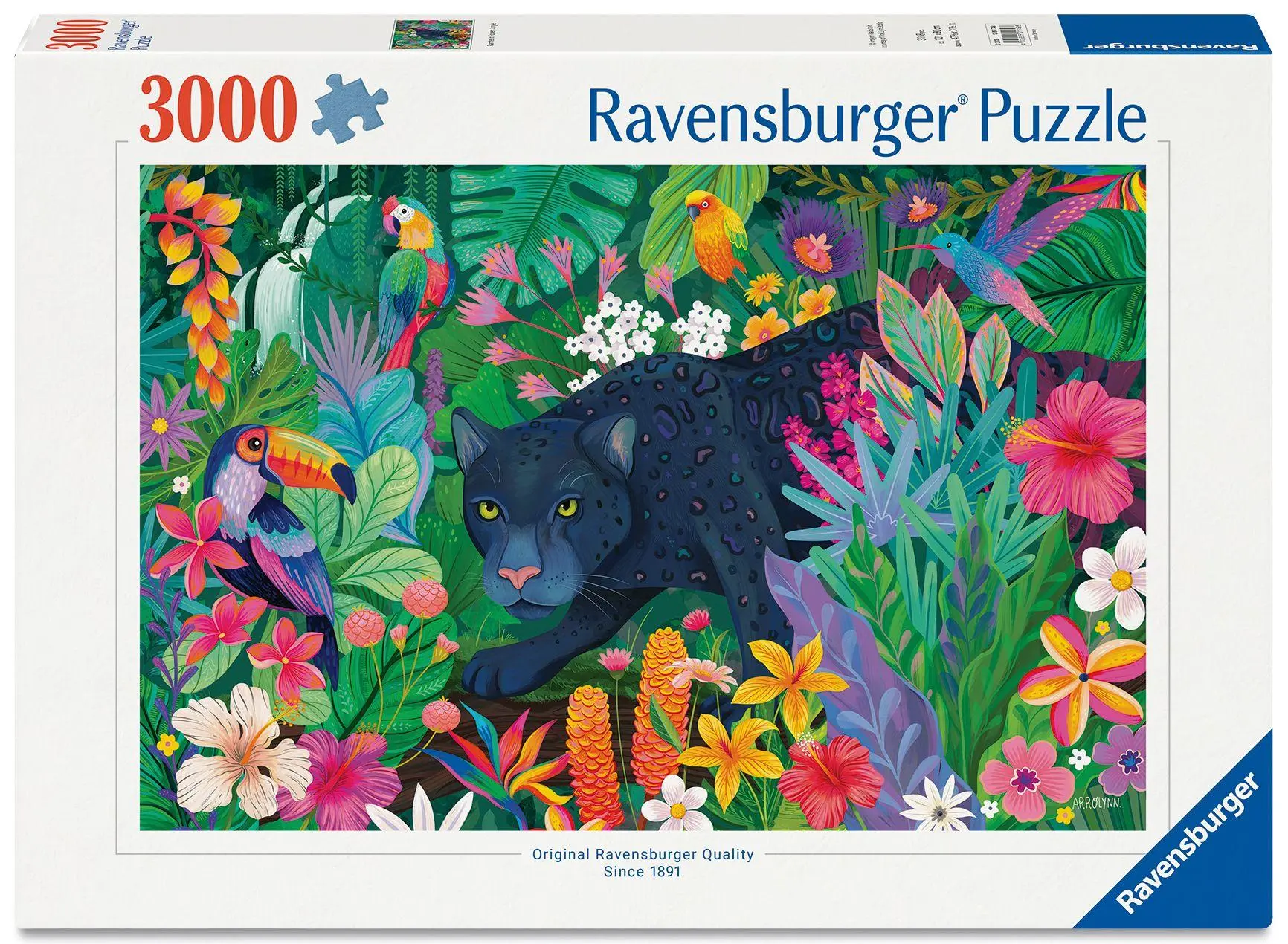 Cover: 4005555017486 | Erwachsenenpuzzle 3000 Teile - Panther im blühenden Dschungel | Spiel