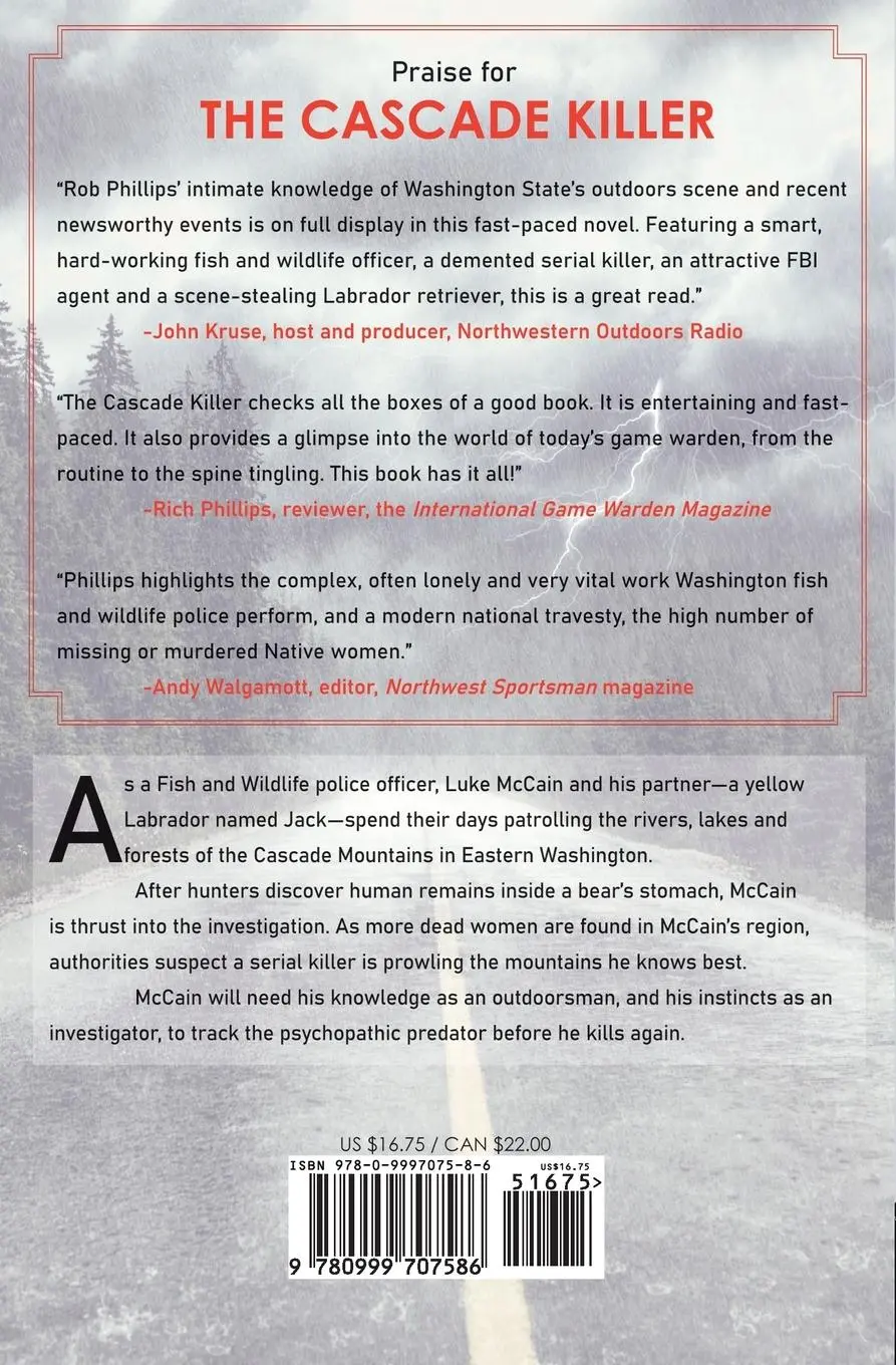 Rückseite: 9780999707586 | The Cascade Killer | A Luke McCain Novel | Rob Phillips | Taschenbuch
