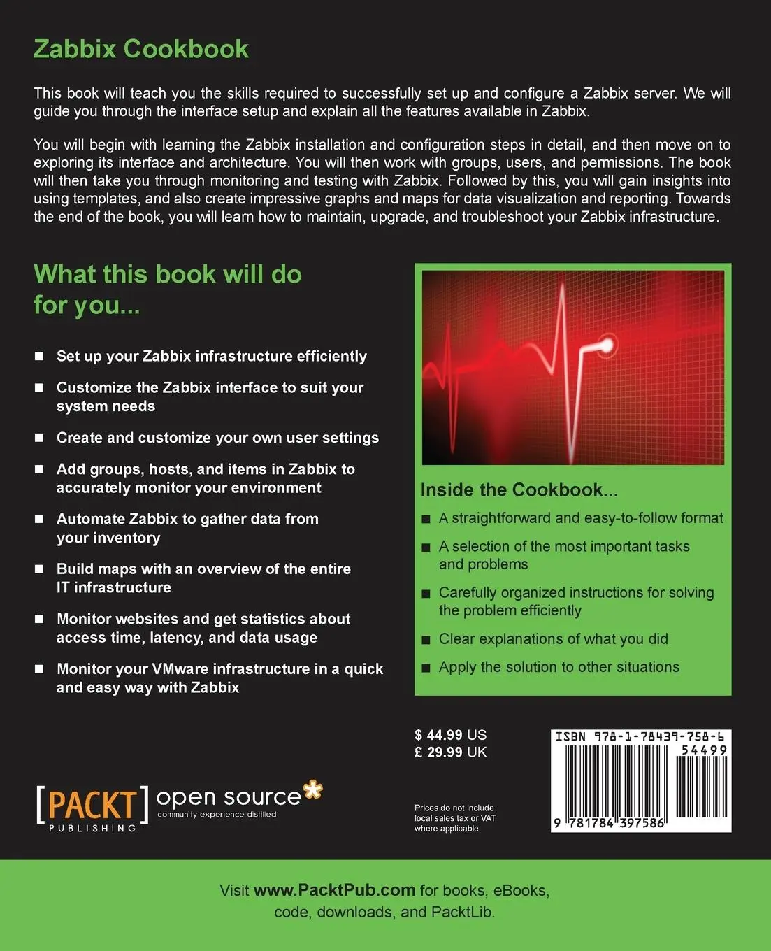 Rückseite: 9781784397586 | Zabbix Cookbook | Patrik Uytterhoeven | Taschenbuch | Englisch | 2015