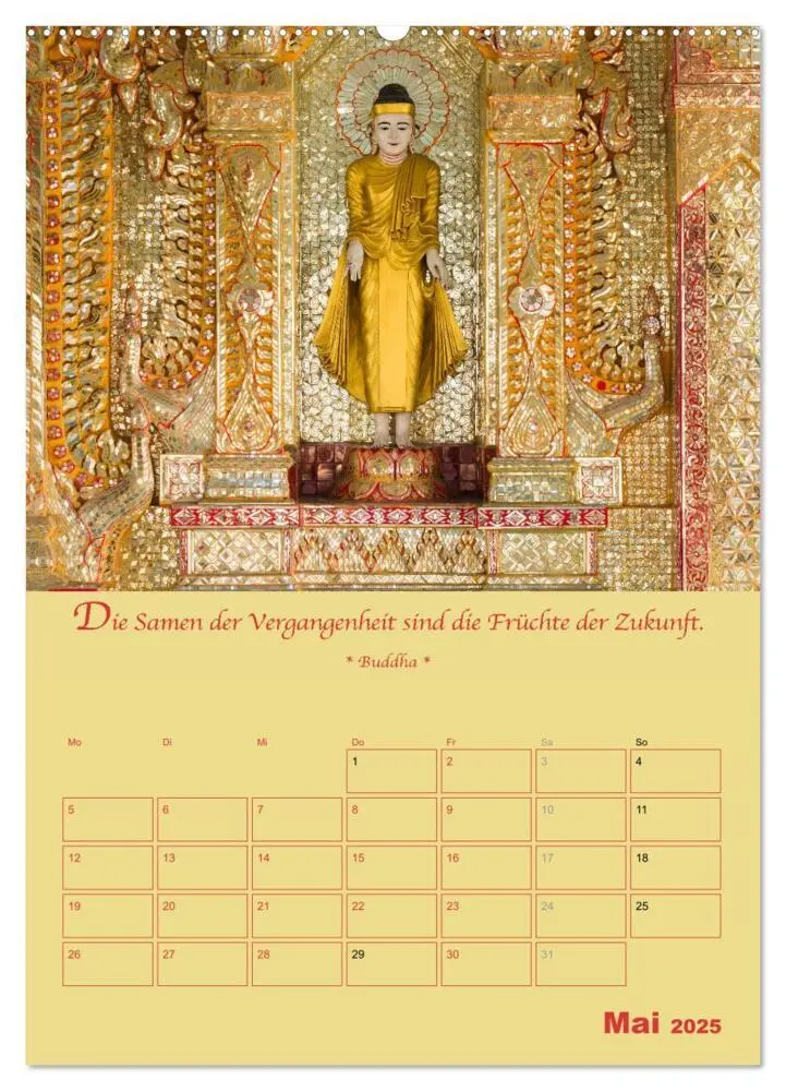 Bild: 9783435927586 | BUDDHA IN GOLD - Mit buddhistischen Sprüchen (Wandkalender 2025 DIN...