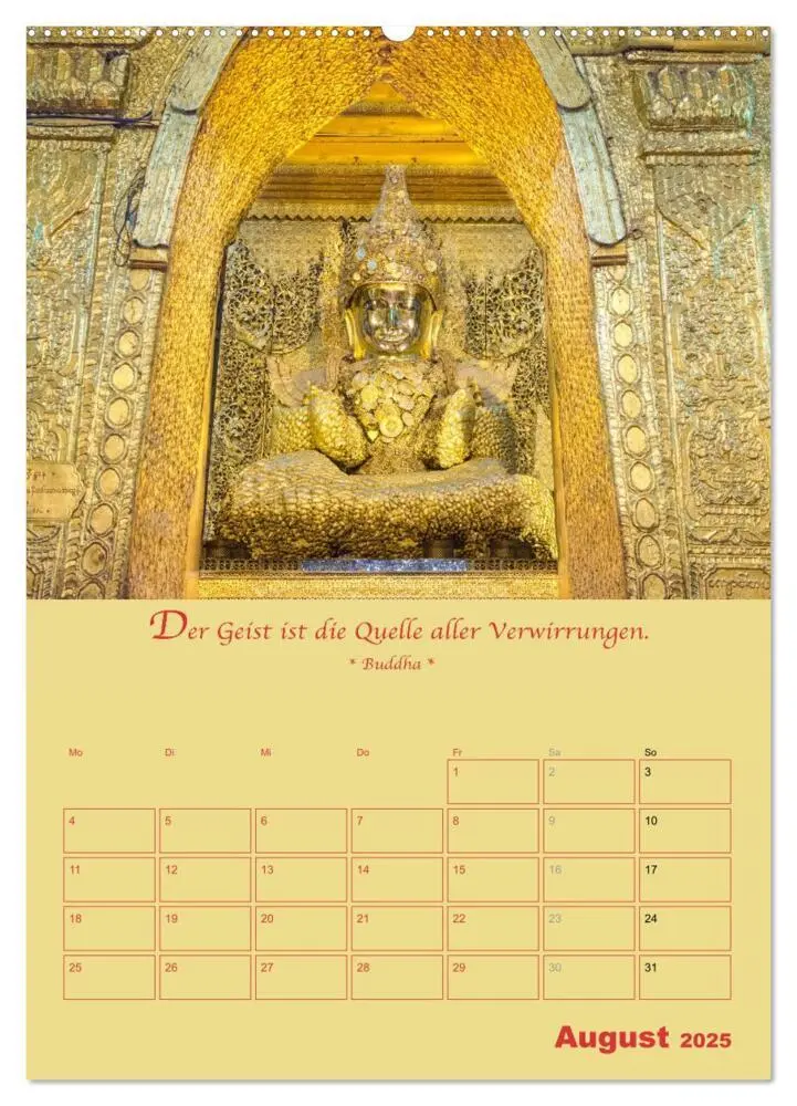 Bild: 9783435927586 | BUDDHA IN GOLD - Mit buddhistischen Sprüchen (Wandkalender 2025 DIN...